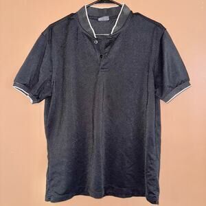 MNG Man Short Sleeve Polo Tee T-Shirt Black - Size Medium